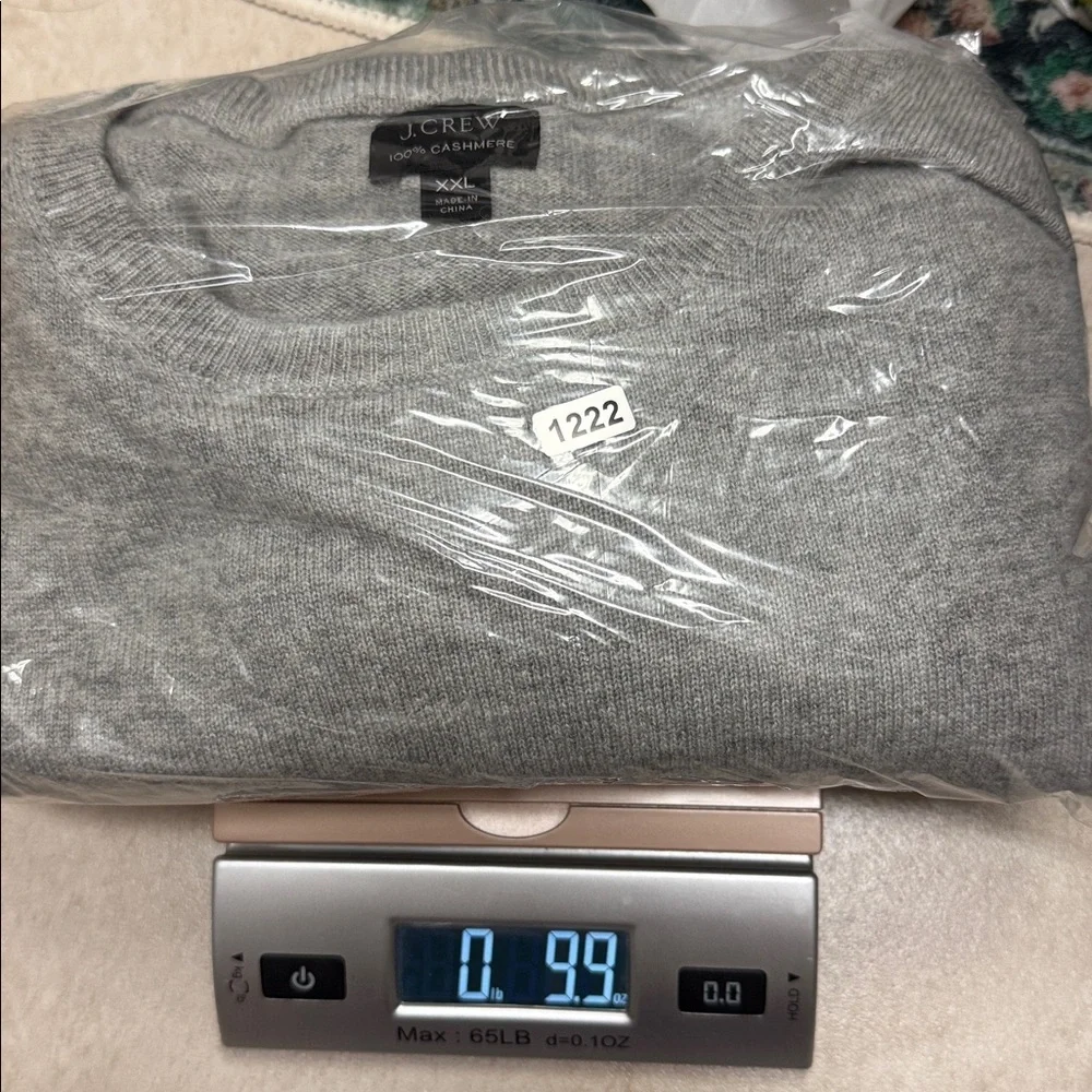 J. Crew Everyday 100% Cashmere Crewneck Sweater Gray Long Sleeve